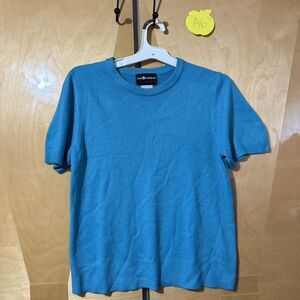 Sag Harbor Womens Shirt PL Petite Large Blue Short Sleeve Crew Neck Top